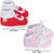 Neska Moda Pack Of 2 Baby Boys And Girls Red And Pink Cotton Booties For 0 To 12 Months