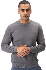 Stay Royal Men's Regular Fit Solid Sweatshirt - Grey