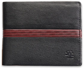Toska Nappa Mens Leather Wallet (BlackMaroon)