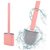 Silicone Bristles Toilet Brush with Holder Set Deep Cleaning Silicone Toilet Brush No-Slip Long Plastic Handle