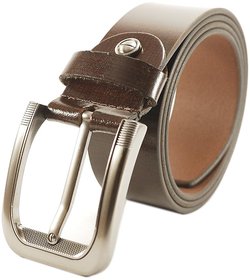 Nahsoril Genuine Leather Brown Color Formal Belt With Super Heavy Pin Buckle - L-007