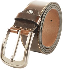 Nahsoril Genuine Leather Brown Color Formal Belt With Super Heavy Pin Buckle - L-008