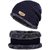 Handcuffs Winter Beanie Hat Scarf Set 2-Pieces Warm Knit Hat Thick Fleece Lined Winter Hat  Scarf For Men Women (Blue)