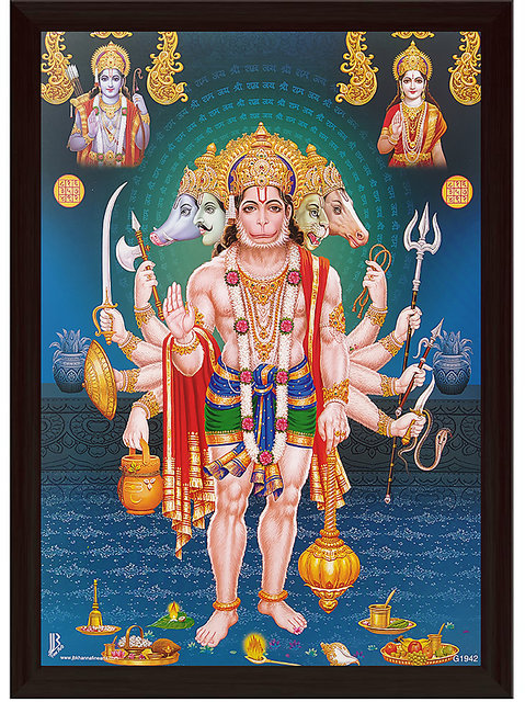 Download God Full Hd Panchmukhi Hanuman Wallpaper | Wallpapers.com