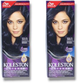 Wella Koleston Hair Color Creme, 301/0, Blue Black 60ml (Pack of 2)