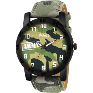 Relish Casual Watch for Men's Boy's RE-BB8016 (Army Camouflage Strap Watch)