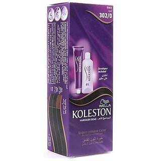 Wella Koleston Hair Color Creme - 302/0 Black - 50ml (Pack Of 3) Wella Koleston Hair Color Creme - 302/0 Black - 50ml (Pack Of 3)