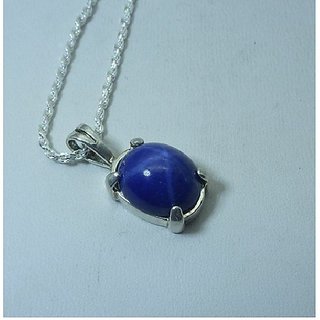                       JAIPUR GEMSTONE-Natural Certified Star Sapphire Gemstone 5.50 Carat Blue Pendant For Men and Women                                              