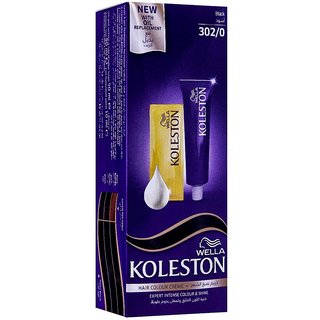                       Wella Koleston Hair Color Creme - 302/0 Black - 50ml (Pack Of 2)                                              