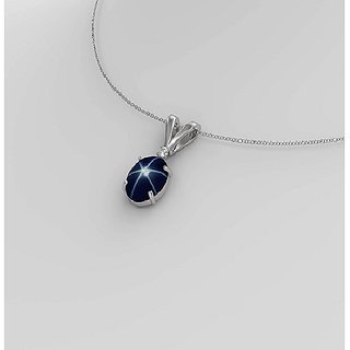                       JAIPUR GEMSTONE-5.75 Ratti Amazing Quality Beautiful and Unique Star Sapphire Stone Pendant for Unisex                                              