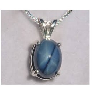 JAIPUR GEMSTONE-5.25 Ratti Beautiful  Unique Star Sapphire Premium Star Effect Blue Color Stone Pendant