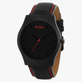 Relish Casual Watch for Men's Boy's RE-BB8017 (Black Colored Strap)