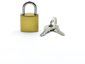 Brass Padlock, Solid Imitation Copper Lock Highly Durable with 2 Keys