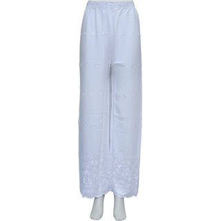 Buy Wear Affair Rayon Chikan Loose Fit Flared Palazzo Pants for Women  Online  Get 40 Off