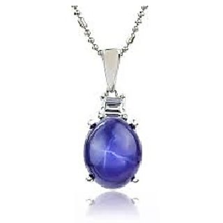                       CEYLONMINE-Natural Certified Star Sapphire Gemstone 5.50 Carat Blue Pendant For Men and Women                                              