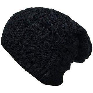                       Winter Warm Woolen Long Beanie Cap for Men  Women (Multicolor)                                              