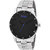 Relish Round Dial Silver Stainless Steel Strap Analog Watch For Men's and Boy's, RE-BB8019 (Black Dail)