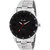 Relish Round Dial Silver Stainless Steel Strap Analog Watch For Men's and Boy's, RE-BB8026 (Black Dail)