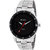 Relish Round Dial Silver Stainless Steel Strap Analog Watch For Men's and Boy's, RE-BB8029 (Black Dail)