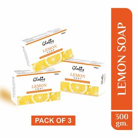 Globus Naturals Refreshing Lemon Vitamin C Soap For Skin Lightening Brightening 100 gm, Set of 3