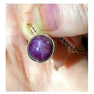                       JAIPUR GEMSTONE-Natural Star Ruby 5.75 Ratti Lab Certified Star Ruby Gemstone Pendant for Women and Men                                              