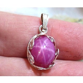 JAIPUR GEMSTONE-Natural Star Ruby 5.00 Ratti Semi Precious Pink Colour Star Ruby Gemstone Pendant for Unisex JAIPUR GEMSTONE-Natural Star Ruby 5.00 Ratti Semi Precious Pink Colour Star Ruby Gemstone Pendant for Unisex