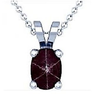                       JAIPUR GEMSTONE-5 Ratti Beautiful and Unique Suryakant Manik Star Ruby Stone Pendant for Unisex                                              