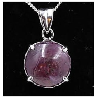                       JAIPUR GEMSTONE-Gems 5.00 Ratti Natural Stone Star Ruby Gemstone Unheated and Untreated Pendant  for Unisex                                              