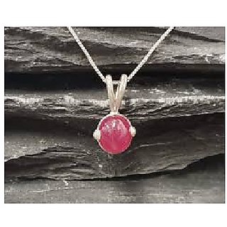                       JAIPUR GEMSTONE-5.5 Carat Awesome & Natural 5.50 Ratti Star Ruby Stone Original Certified Gemstone Pendant                                              