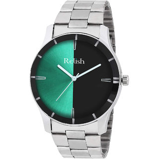                       Relish Round Dial Silver Stainless Steel Strap Analog Watch For Men's and Boy's, RE-BB8041 (Black Dail)                                              