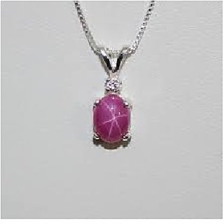                       CEYLONMINE-Star Ruby Rashi Ratan Highly Precious Gemstones 5.00 Ratti Unheated Unreated stone Pendant                                              