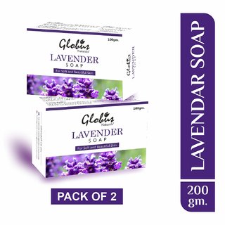                       Globus Naturals Lavender Soap for Soft and Beautiful skin 100g (Pack of 2)                                              