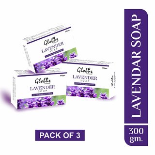                       Globus Naturals Lavender Soap for Soft and Beautiful skin 100g (Pack of 3)                                              