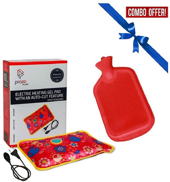 Buy Combo of 1 Ltr Hot Water Bag with Electric Heating Gel Pad and