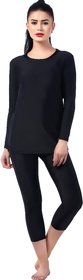 Champ I Women Swim Wear I Top with Legging I 3/4th Length slacks and Full Sleeves top I Non Padded