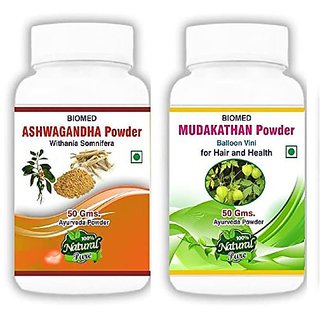                      Ashwagandha Powder 50g, Mudakathan Powder 50 g Combo pack - Pack of 2 (50gm X 2)                                              
