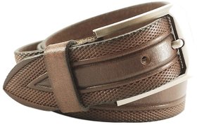 Nahsoril Genuine Leather Brown Belt With Super Heavy Pin Buckle - L-014
