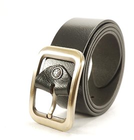 Nahsoril Genuine Leather Black Color Belt With Super Heavy Pin Buckle - L-021