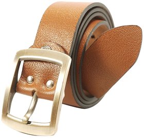 Nahsoril Genuine Leather Tan Color Belt With Super Heavy Pin Buckle - L-023