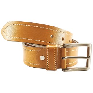 Nahsoril Genuine Leather Tan Color Belt With Super Heavy Pin Buckle - L-018