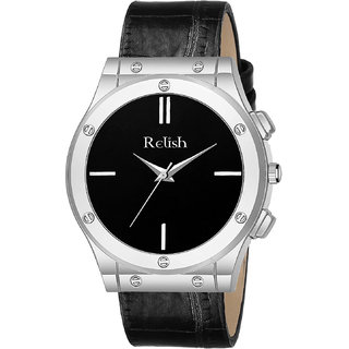                       Relish Dark Series Casual Watch for Men's, Boy's RE-BB8082 (Black Colored Strap)                                              