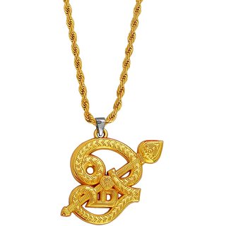                       M Men Style Tamil Om Murugan Vel  Subramanya Swamy Vel Kavach Om Sakthi  Gold  Brass  Pendant Necklace chain For Unisex                                              