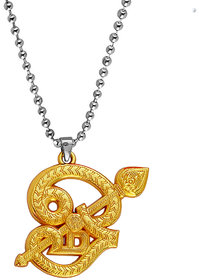 M Men Style Panchalogam Tamil Om Murugan Vel Pendant Subramanya Swamy Vel Gold  Brass Pendant Necklace chain For Unisex