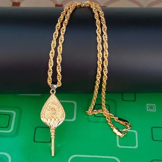                       ShivJagdamba  Tamil Om Murugan Vel  Bronze  Gold,Silver   Brass   Pendant Necklace chain For Unisex                                              