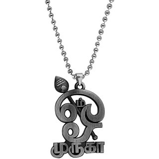                       M Men Style South Indian Antique Jewelery Lord Murugan  Grey Silver  Stainless Steel Pendant Necklace Chain For Unisex                                              