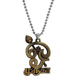                       M Men Style  South Indian Jewelery Lord Murugan Bronze Silver   Bronze,Metal  Pendant Necklace Chain For Unisex                                              