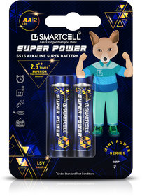 Smartcell AA Non-Rechargeable Alkaline Mini Series Battery 1.5V Pack of 2