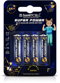Smartcell AA Non-Rechargeable Alkaline Mini Series Battery 1.5V Pack of 4