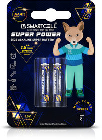 Smartcell AAA Non-Rechargeable Alkaline Mini Series Battery 1.5V Pack of 2