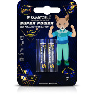 Smartcell AAA Non-Rechargeable Alkaline Mini Series Battery 1.5V Pack of 2